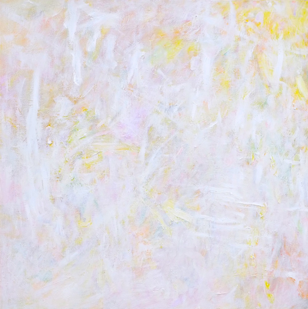 yellow & rainbow, oil on canvas, 80.3x80.3cm, 2019